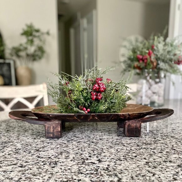 Two Tone Mango Wood Tray - Picture 4 of 5